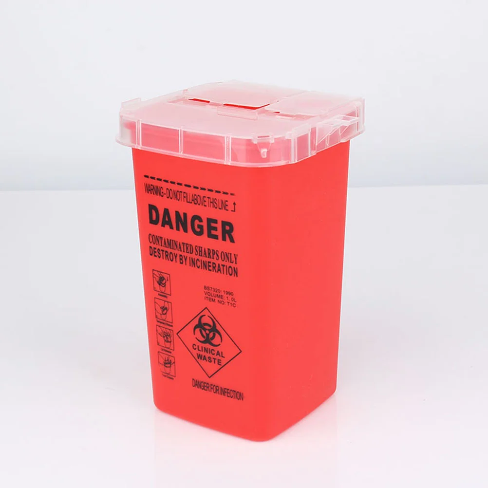 

Sharps Box Needles Sharps Disposal Container Supplies and Equipment (Red)