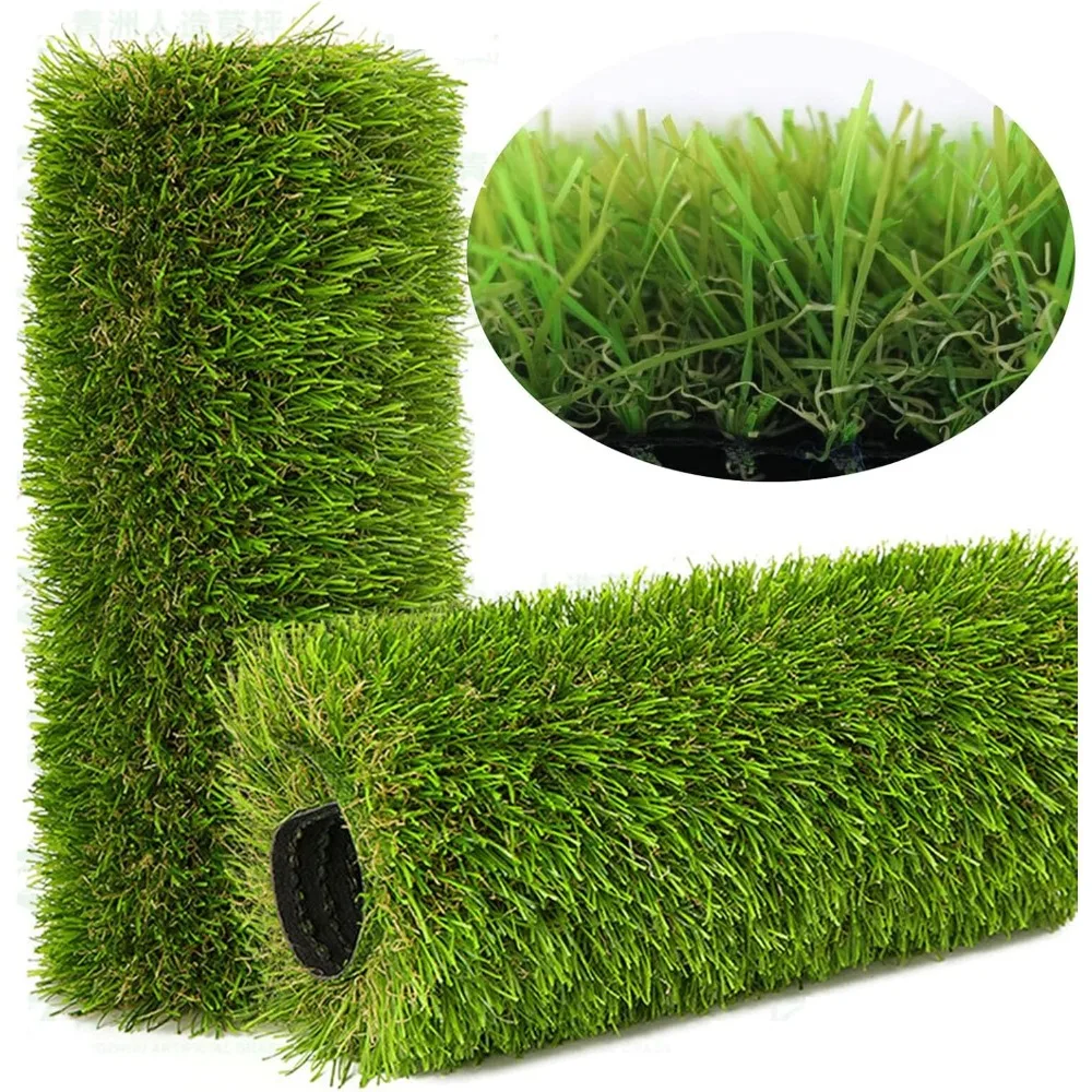 8FTX20FT Fake Grass Carpet Green Synthetic Grass Pet Turf Realistic Faux Rug, Artificial Lawn