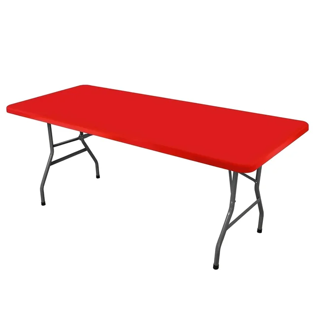 Nappe universelle élastique rectangulaire en Polyester, housse de protection pour fêtes à domicile, Banquets, pique-niques, décorations de mariage 3