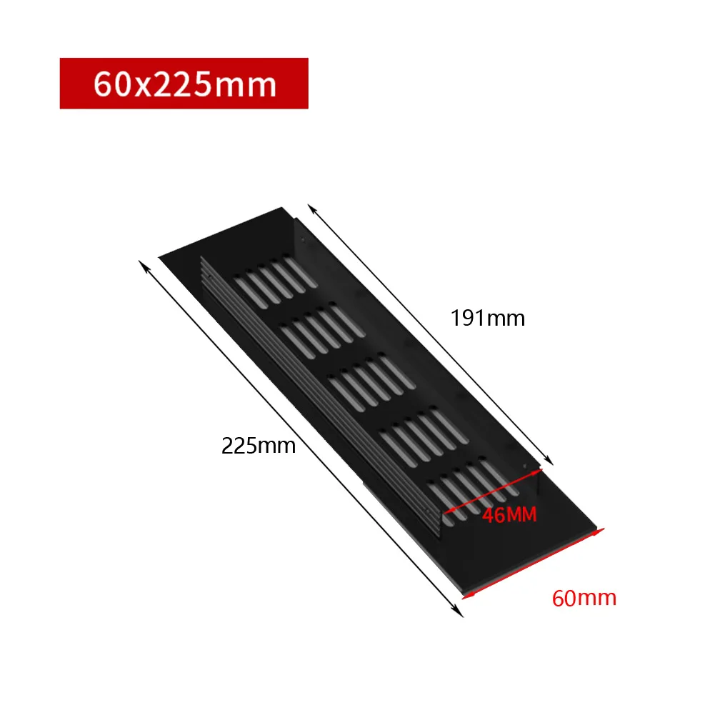 60mm Aluminium Rectangular Cabinet Wardrobe Air Vent Grille Ventilation-Cover For Wardrobes Shoe Cabinets Bathroom Doors Parts images - 6