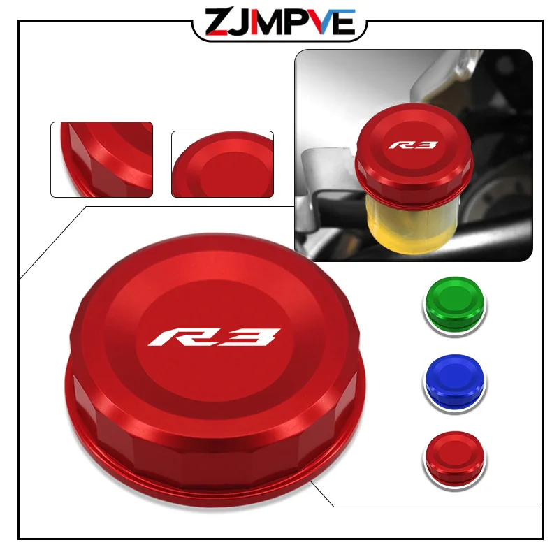 

New For YAMAHA YZF R3 YZ-R3 yzf r3 2015-2024 CNC Rear Brake Fluid Reservoir Cover Motorclcye Oil Cylinder Tank Cap Accessories