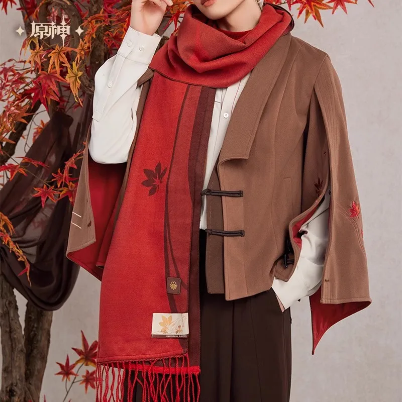 [Genuine] miHoYo Original Kazuha Theme Impression Casual Scarves Genshin Impact Cosplay Accessories Tassels Shawls Adult Gifts