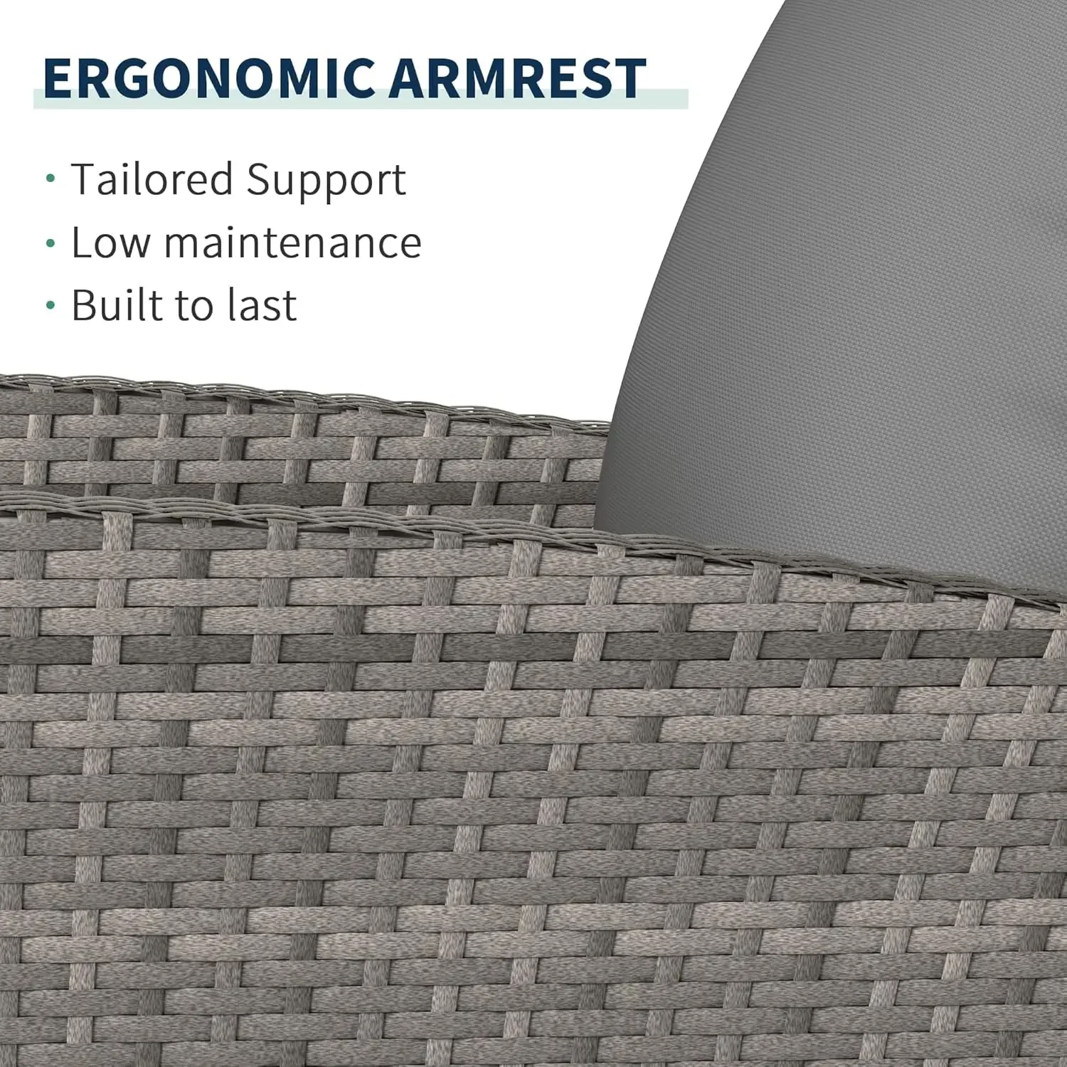 NEW-4-Piece Grey Waterproof PE Wicker Outdoor Sectional Sofa Set with Grey Cushions,All-Weather Patio Furniture for Balcony, Por