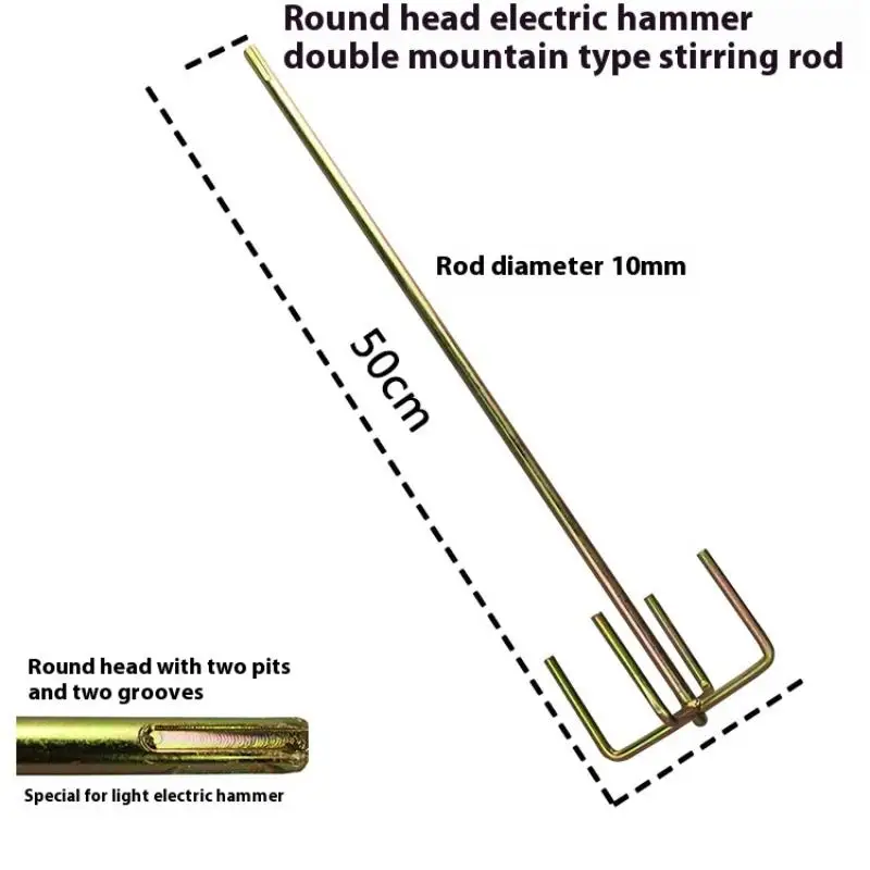 1 pçs massa de revestimento em pó pintura misturador elétrico haste cabeça mistura haste misturador broca pintura haste agitação argamassa mistura pá