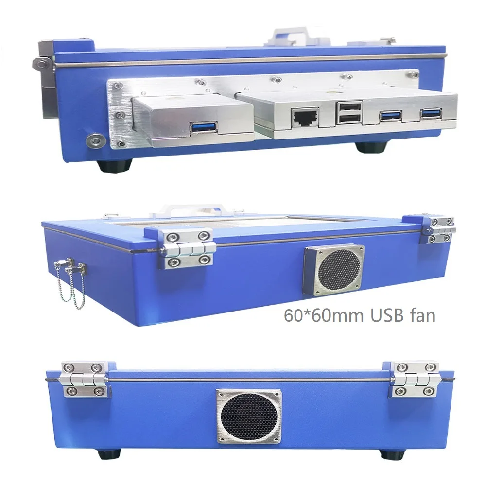 0.8~6GHZ WIFI Emi rf wireless test manual blue color metal plate rf test shield box with visible isolating window