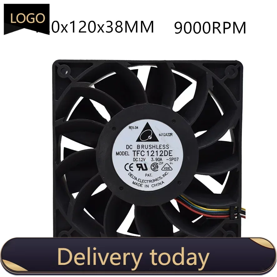 The Original Delta 12cm 120MM 12038 PWM FAN  190CMF 12V 3.9A TFC1212DE Server case Big power Cooling fan with 4p original pfc1212de 12038 12v 4 8a 12cm ultra violent industrial equipment cooling fan