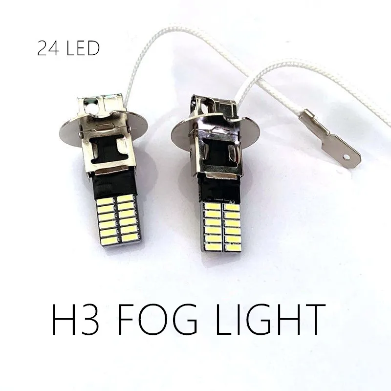 2Pcs H3 LED Headlight Car Fog Light Bulbs  Auto Driving Running Lamps 12000LM 80W 12V 24V