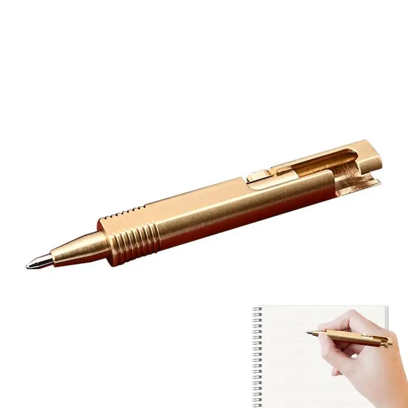 

Mini Pen Small Pens For Women Men Journal Pens Brass Short Ballpoint Pens For Journaling Brass Writing Tools For Home School