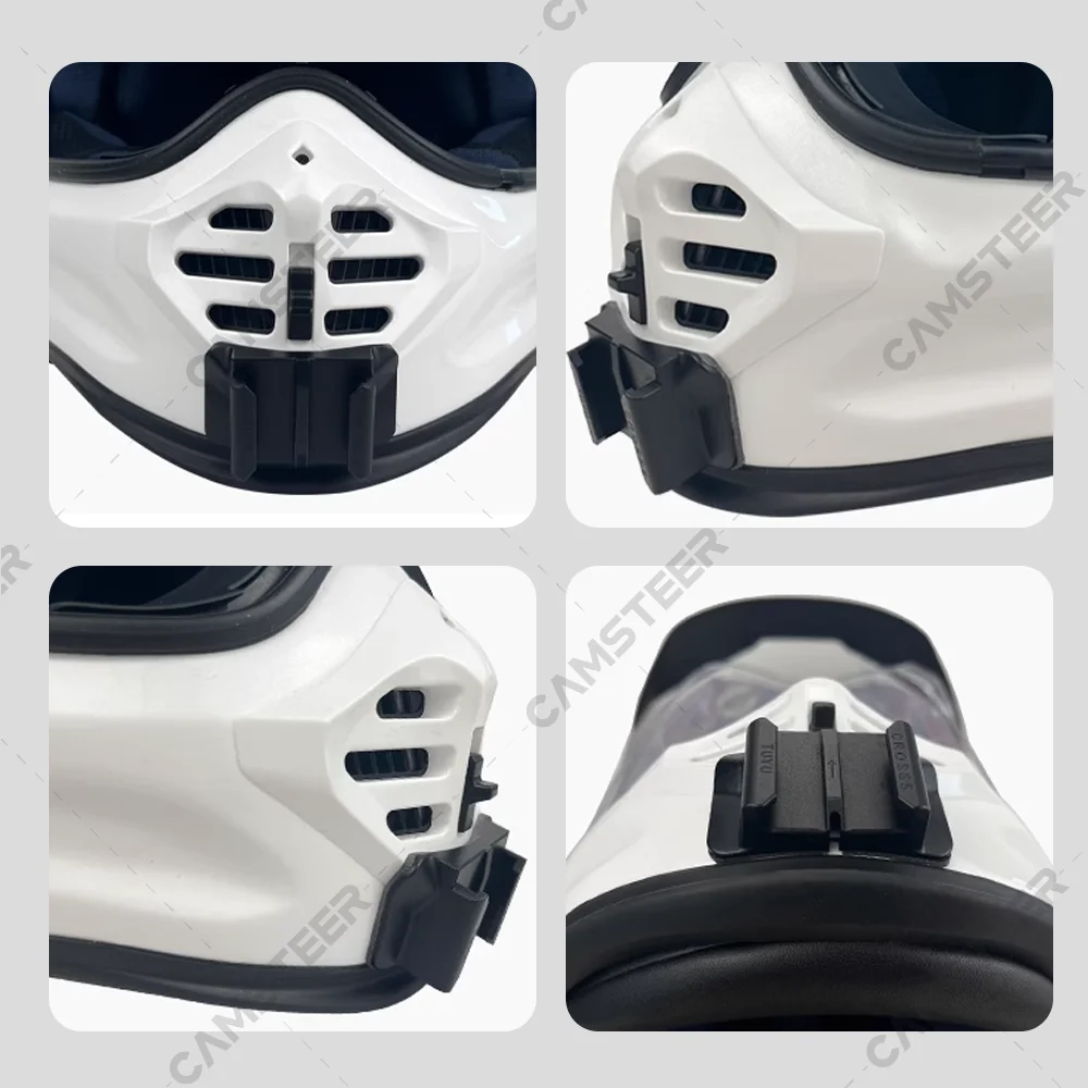 Support de caméra d'action universel ajusté sur un trépied, avec une DJI Action 4 fixée pour des prises de vue stables.