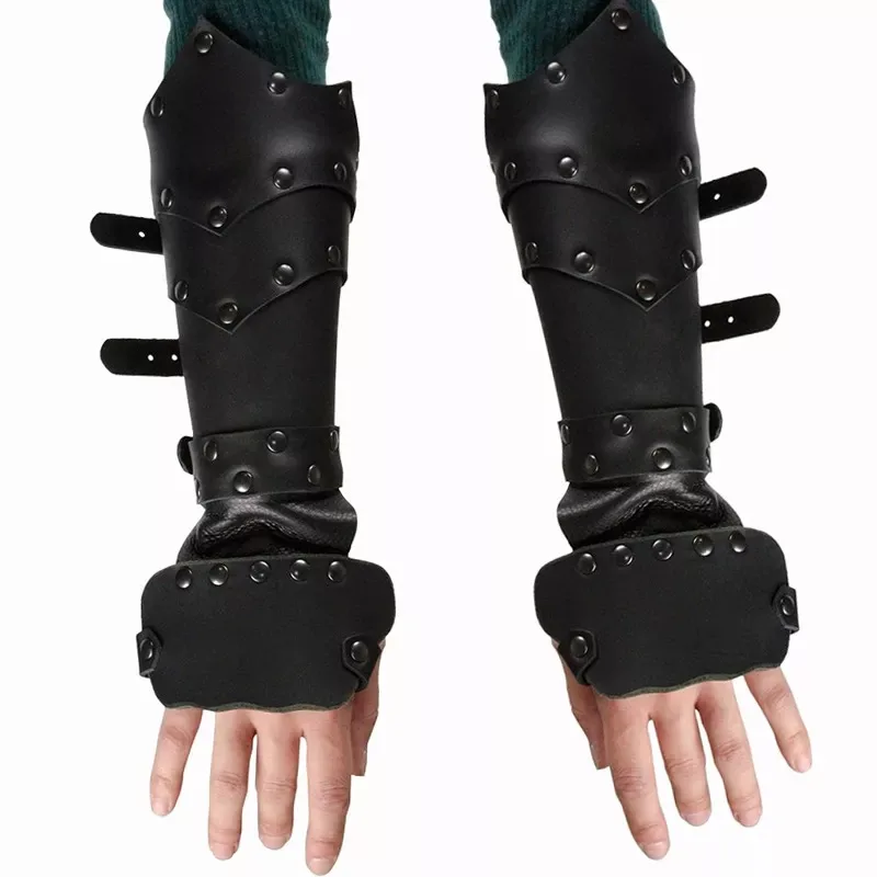 中世バイキング海賊革鎧ブレイサーロング手袋男性騎士サムライコスプレ
