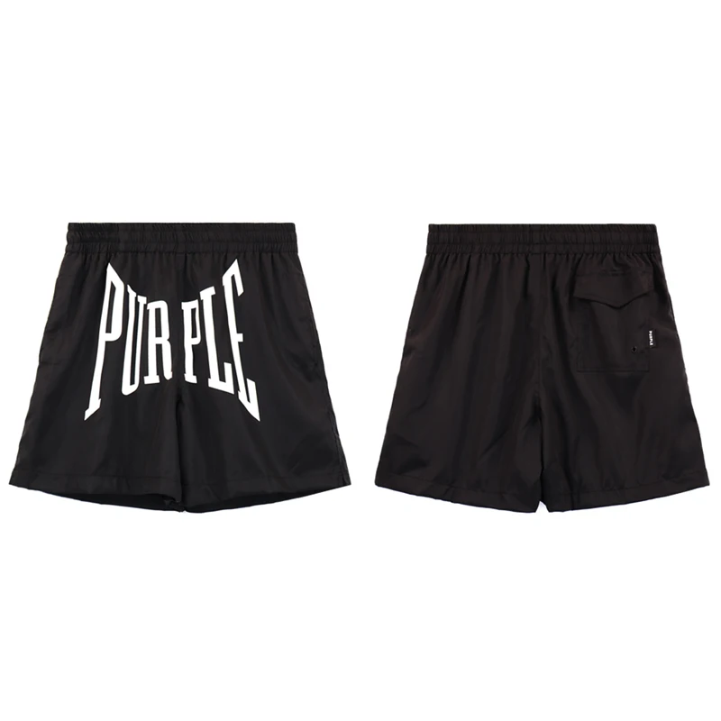 Description Picture 6 of itemNew Summer Purple Brand Letter Print Mesh Breathable Men's Women's Shorts Beach Loose Casual Hip Hop Quick Drying Sports Shorts