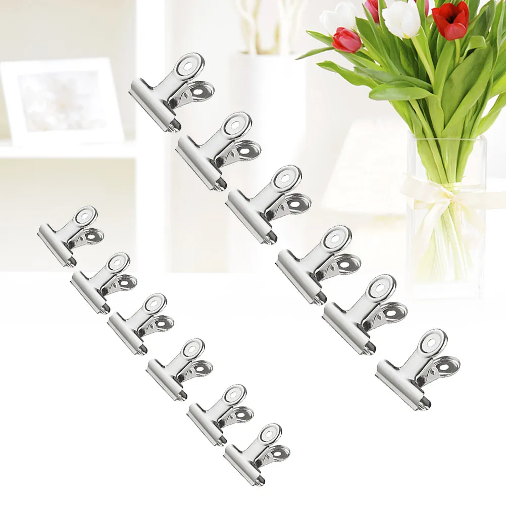 12Pcs 스테인레스 스틸 종이 바인더 그립 클립 실버 금속 클립 사무실 홈 공예 DIY 편지 메모 파일에 대한 강력한 홀드