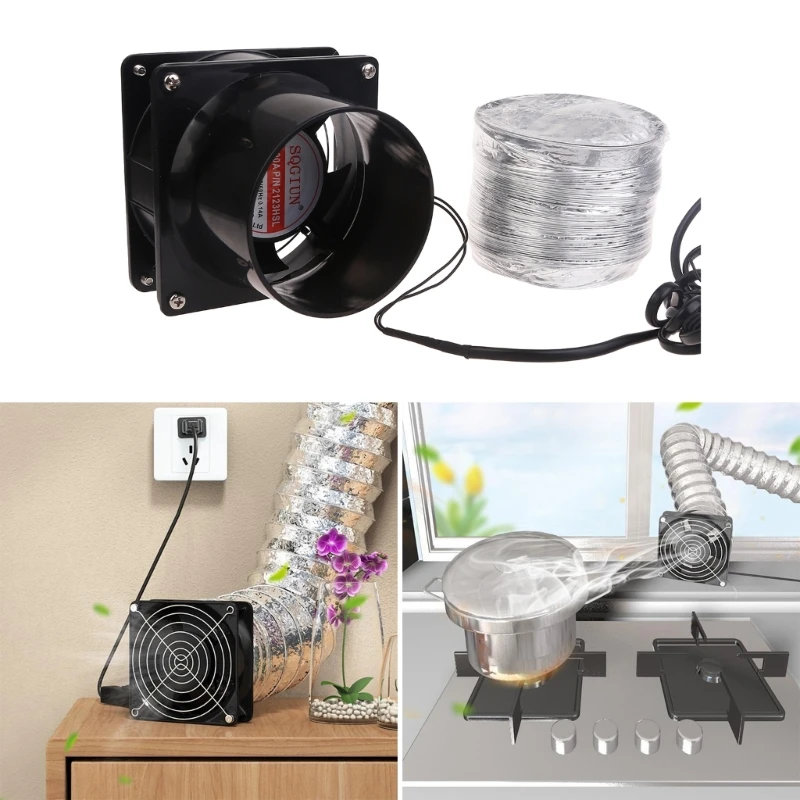 Description Picture 3 of itemExhaust Fan Duct Air Ventilation Blower Window Extractor Toilet Kitchen Industrial Fan Adjustable Speed with Duct Hose E7CB