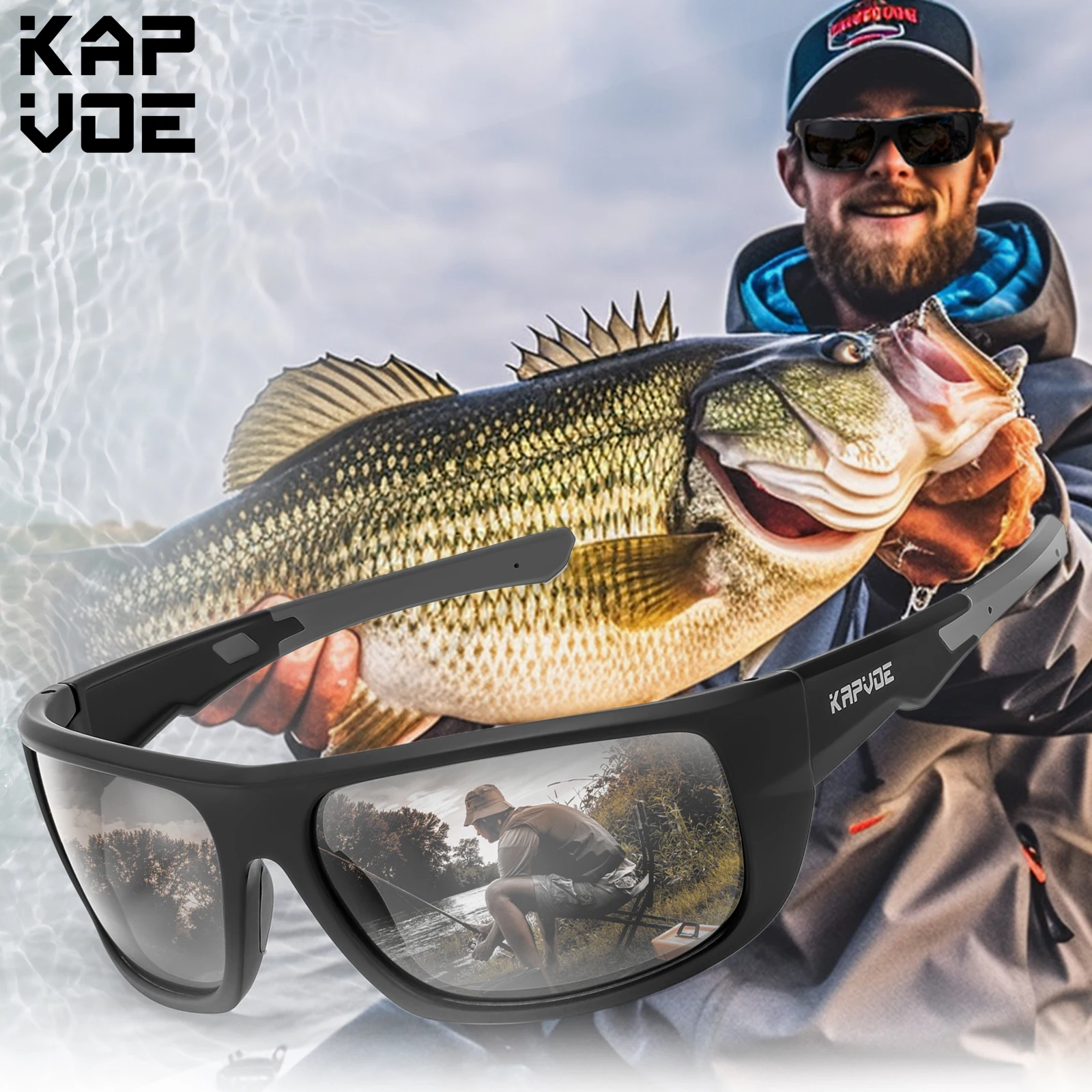 Kapvoe Polarized Fishing Sunglasses UV400 Fishing Goggles Woman Bicycle Cycling Glasses Man Outdoor MTB Road Bike Sports Eyewear polarized sunglasses,fishing sunglasses