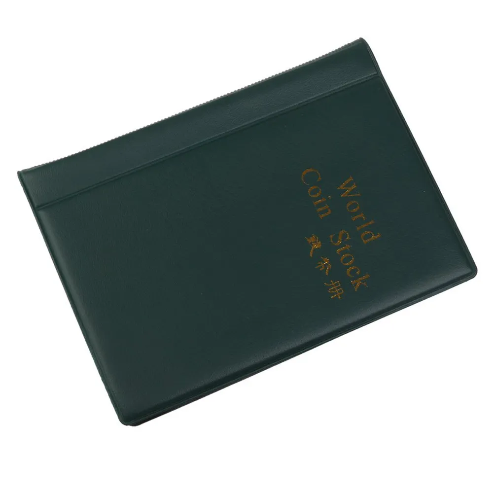 휴대용 120슬롯 동전 수집 앨범북, 10페이지 PU 커버, OPP 시트, 재스퍼 색상, 15x11cm, 동전, 토큰, 메달용