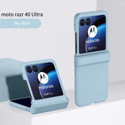 Sleek Electroplated Anti-Drop Full Wrap Hinge Phone Case for Razr Plus 2024 (Sky blue)