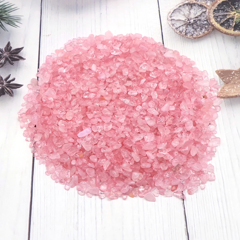 

Natural Crystal Chip Minerals Rose Quartz Specimen Jewelry Making Irregular Gravel Suitable For Aquarium Home Gem Decor Crafts
