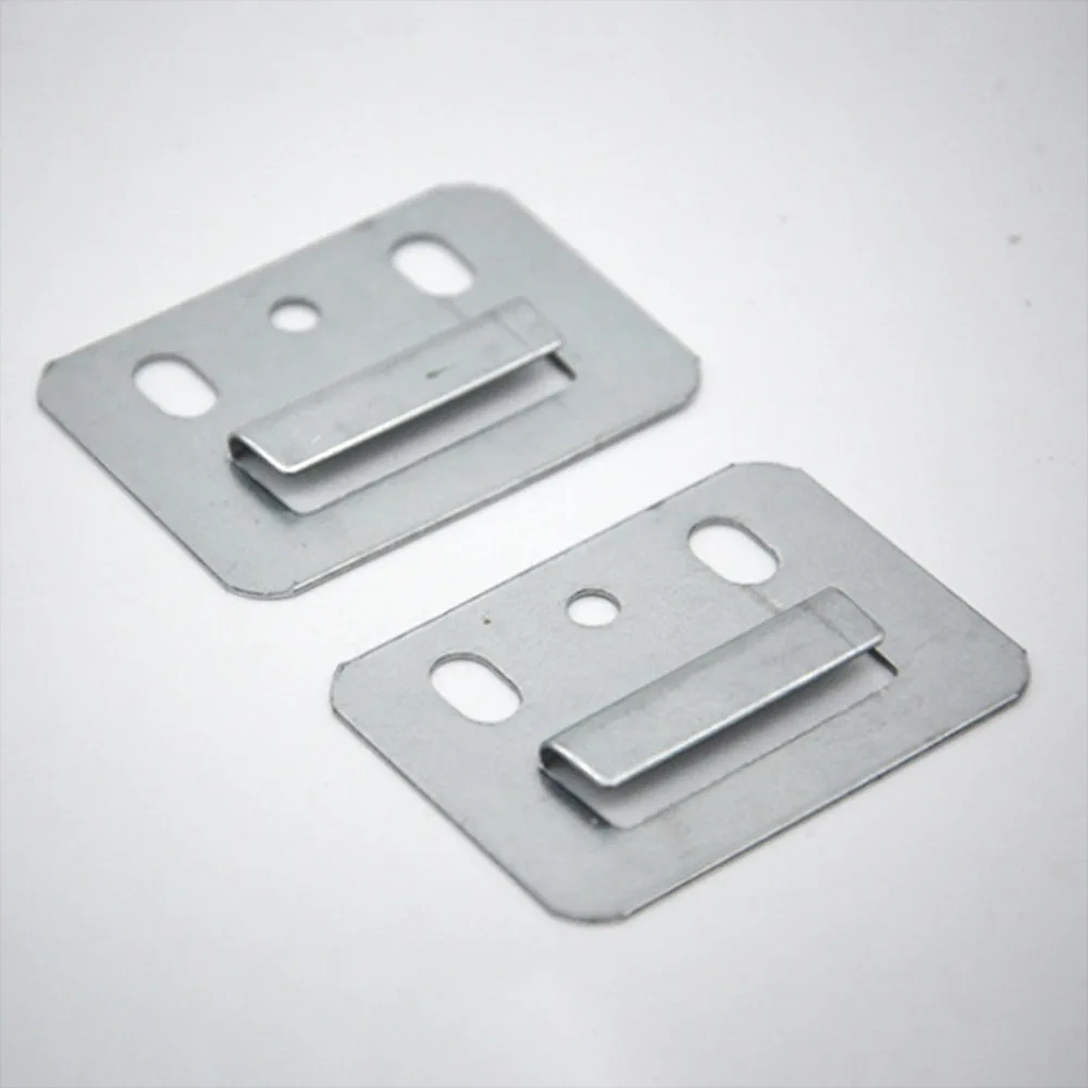 100PCS Stainless Steel Wall Panel Buckle Buckle Hasp Plate Clamp Fastener Wainscot Board Clip Fixing Piece