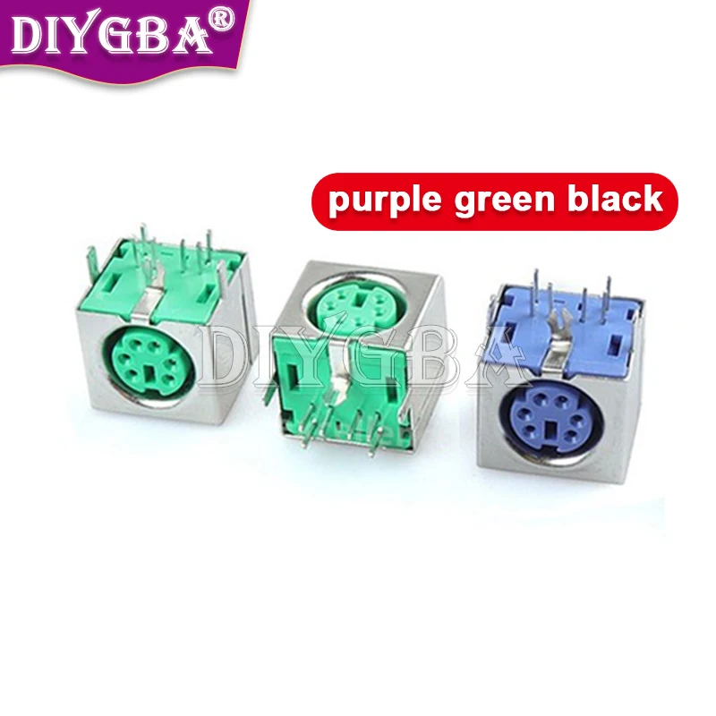 Presa Per Tastiera Da 10 Pezzi Presa Per Mouse Ps2 6P Connettore A 6 Pin Viola Verde Nero