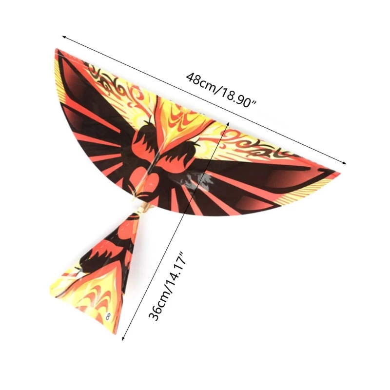 10Pcs/Set Kids Fun Biomimetic Birds Kites Outdoor Sport Toy Elastic Rubber Band Powered Flying Toys Children Yard Game 48*36cm 2