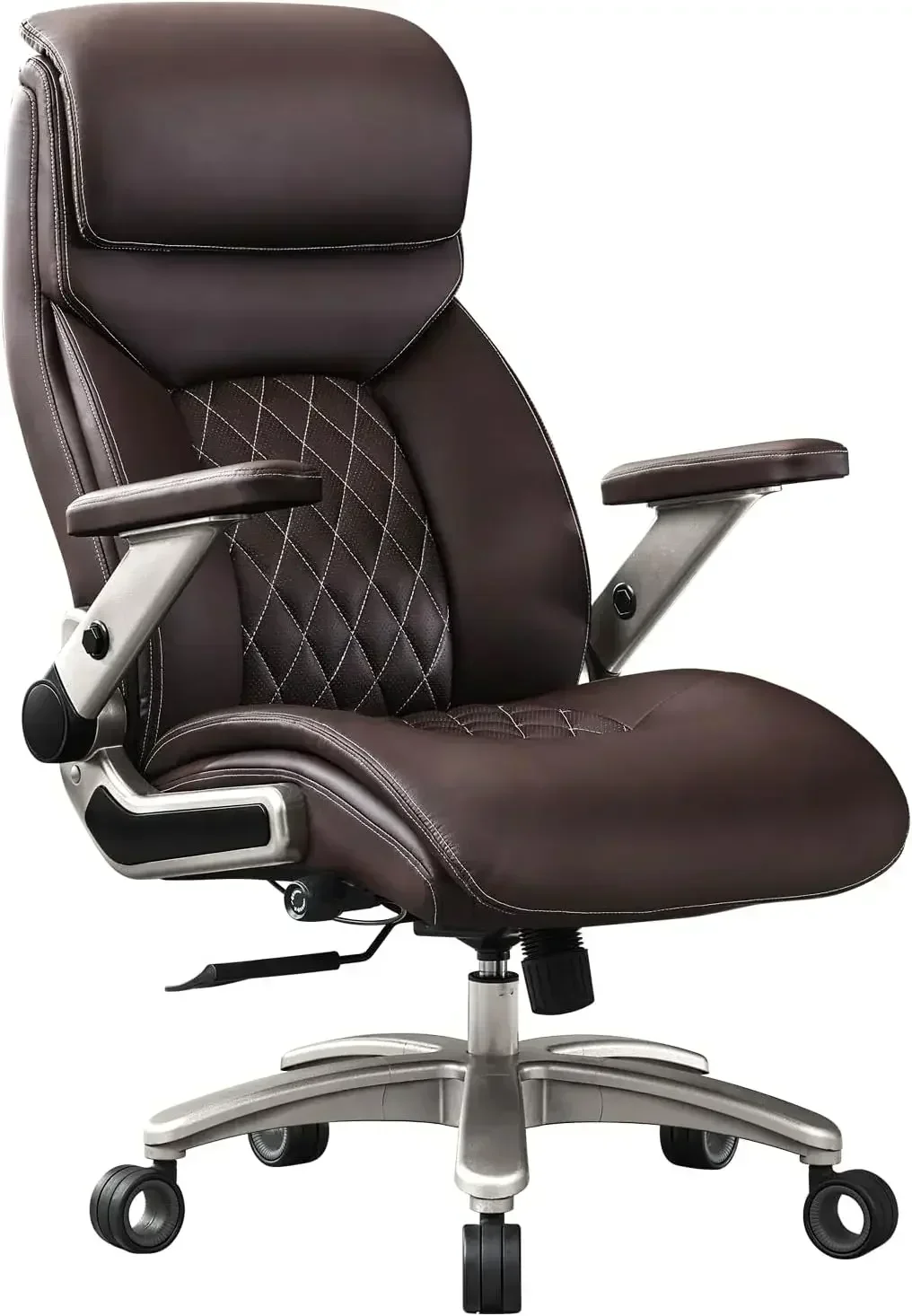 Big and Tall Office Chair, Executive , Adjustable Lumbar Support 3'' Double Space Wheel, Managerial Home Desk Chair, Heavy Duty 1