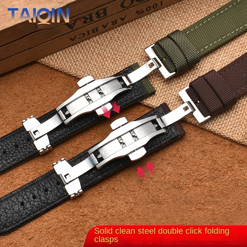 Versatile Nylon Leather Waterproof Canvas Wristband
