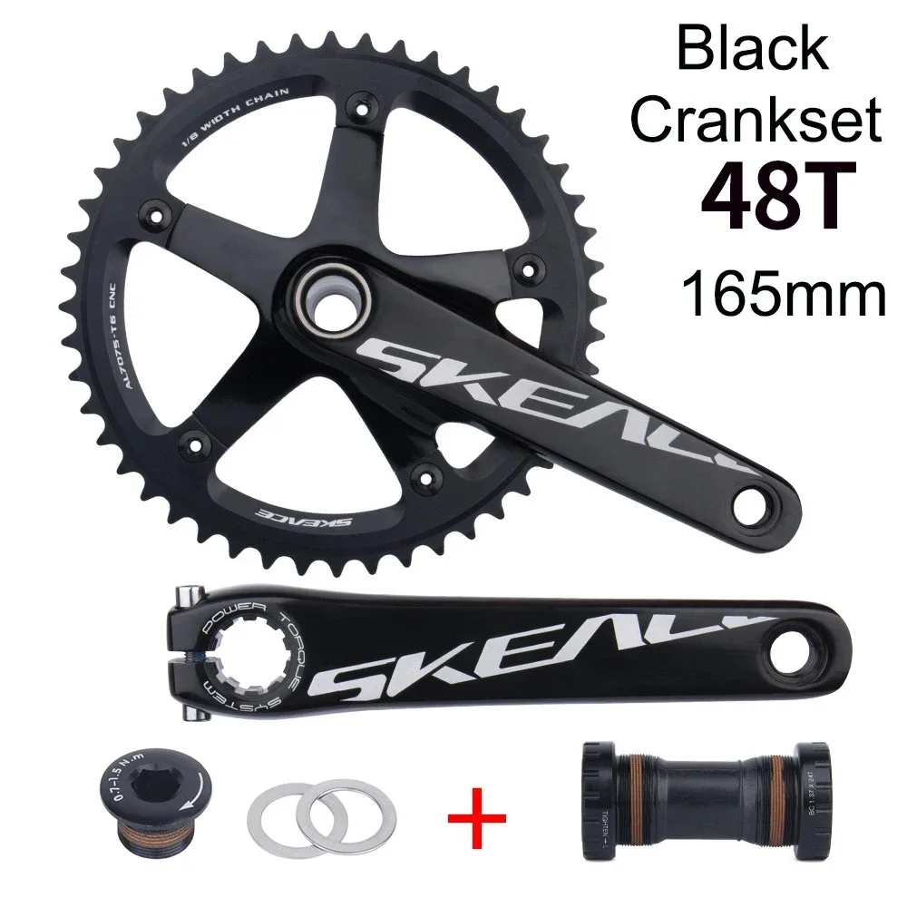 SKEACE ダイレクトクランク チェーンリング 48T 165mm Skeace Aluminum Fixie Crankset 48t 165mm - Road Bike Single
