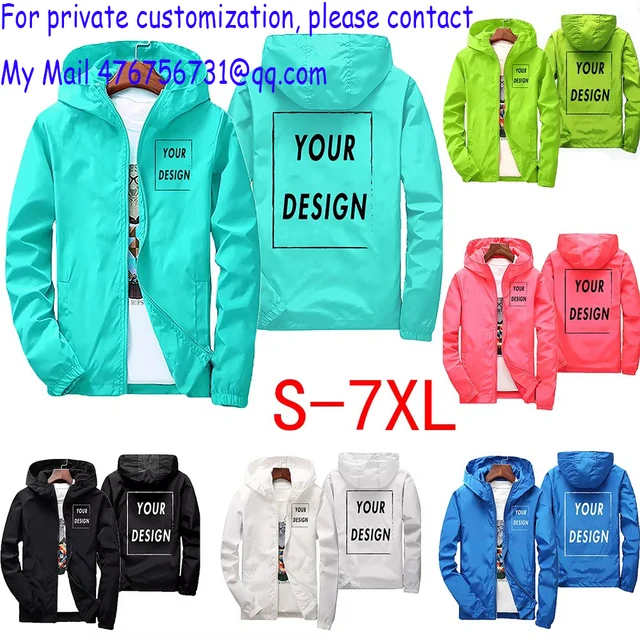 Veste d'automne avec Logo de marque personnalisé pour homme, coupe-vent chaud et imperméable, vêtements décontractés, grande taille 6Xl, vert, noir, rouge, pour l'extérieur 1