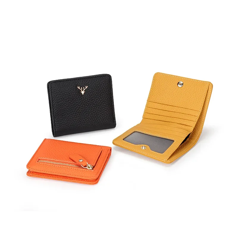 Genuine Leather Designer Wallet Women Short Purse Fashion Card Pocket Money Bag Thin Ladies Luxury Clutch Fold Purses Wallets