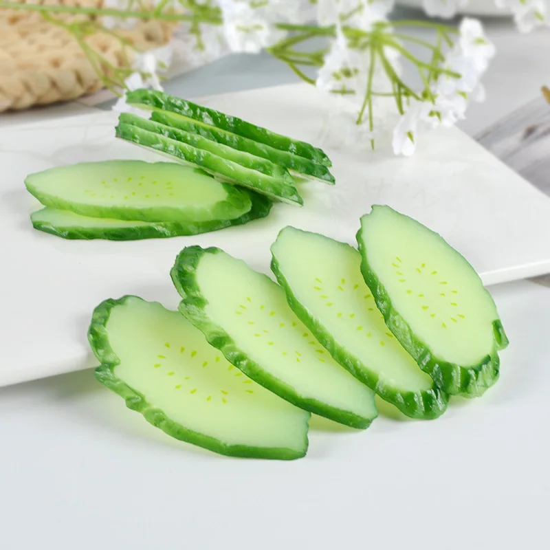 Simulation Cucumber Fake Vegetable Fruit Artificial Cucumber Slices Home Decoration Kitchen Photography Props Fake Food