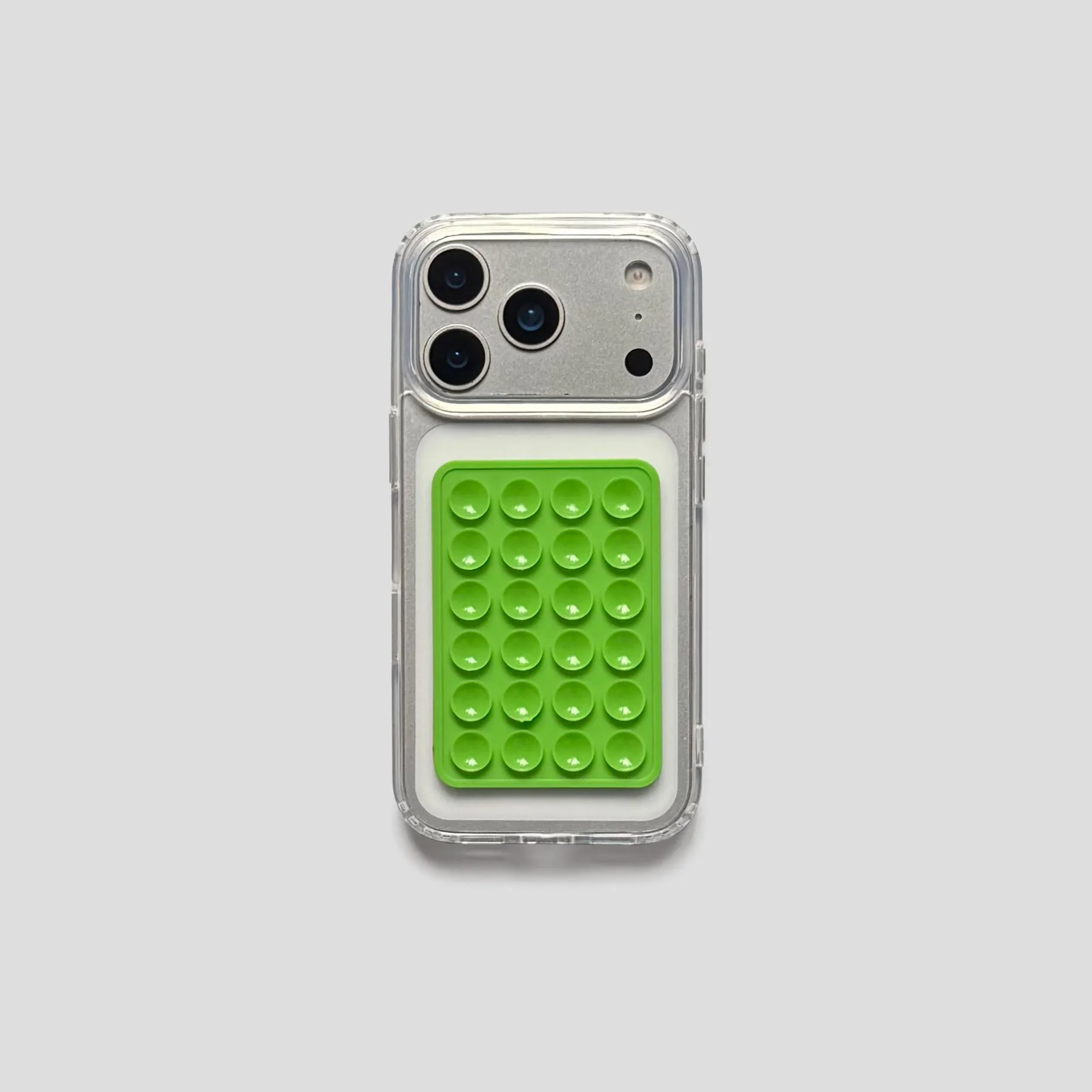 Transparent TPU Shockproof 3D Suction Cup Stand Phone Case