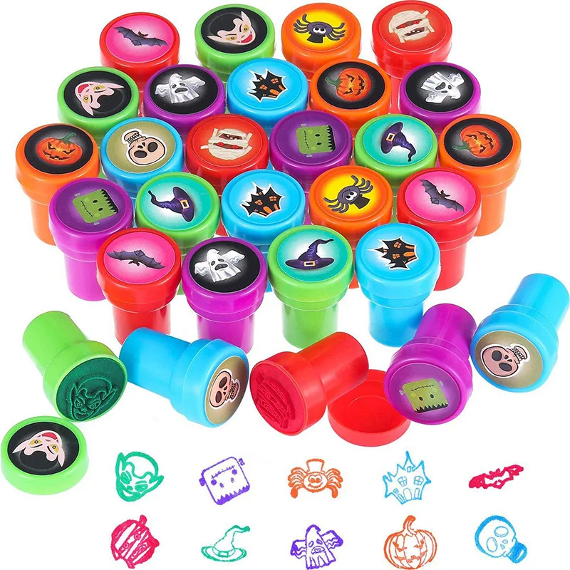 Assorted Stamps for Kids Self-ink Stamps Children Toy Smiley Face Seal DIY Painting Photo Album Decor Gift for Kids 10pcs self ink stamps