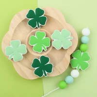 5PCS Silicone Focal Beads Leaf Four-leaf Clover Shape Silicone Loose Beads FBA Free DIY Jewelry Keychain Necklaces Accessories 1