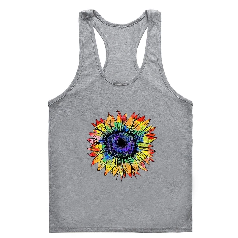

Plus Size Women gym tank top men New Colorful Print gym tank top men Female sleeveless Cotton Gym t-shirt man Gym t-gym tank top