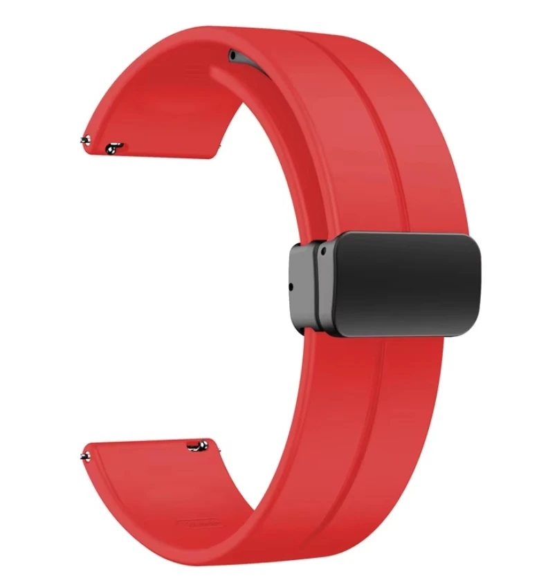 Magnetic Silicone Watch Strap, 22mm & 20mm Options, Universal Fit