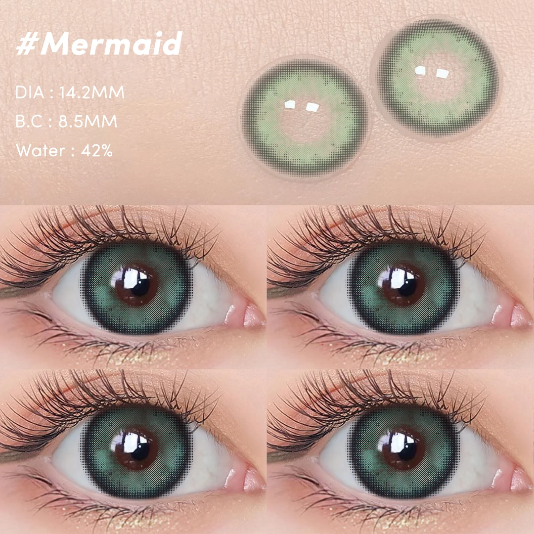 Bio-essence Green Colored Contact Lenses | Fashionable Y2K Summer Festival Essential for Selfies & Street Style