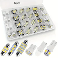 42Pcs T10 5050 Car LED Light Bulb Interior Dome Trunk License Plate Lamps Kit White for Bmw E53 E60 E90 LED Lamp