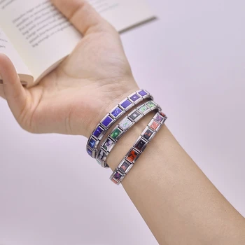 For Woman Men Gift Niche Design Artistic Pattern Element Mix-color Italian Stainless Steel Module Bracelets Daily Wear Jewelry 1