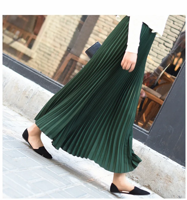 white pleated skirt TINT ERA High Waist Skirt Spring Autumn New Temperament Thin Chiffon Hand-pressed Crepe Pleated Large Swing A-line Skirts Women crop top and skirt