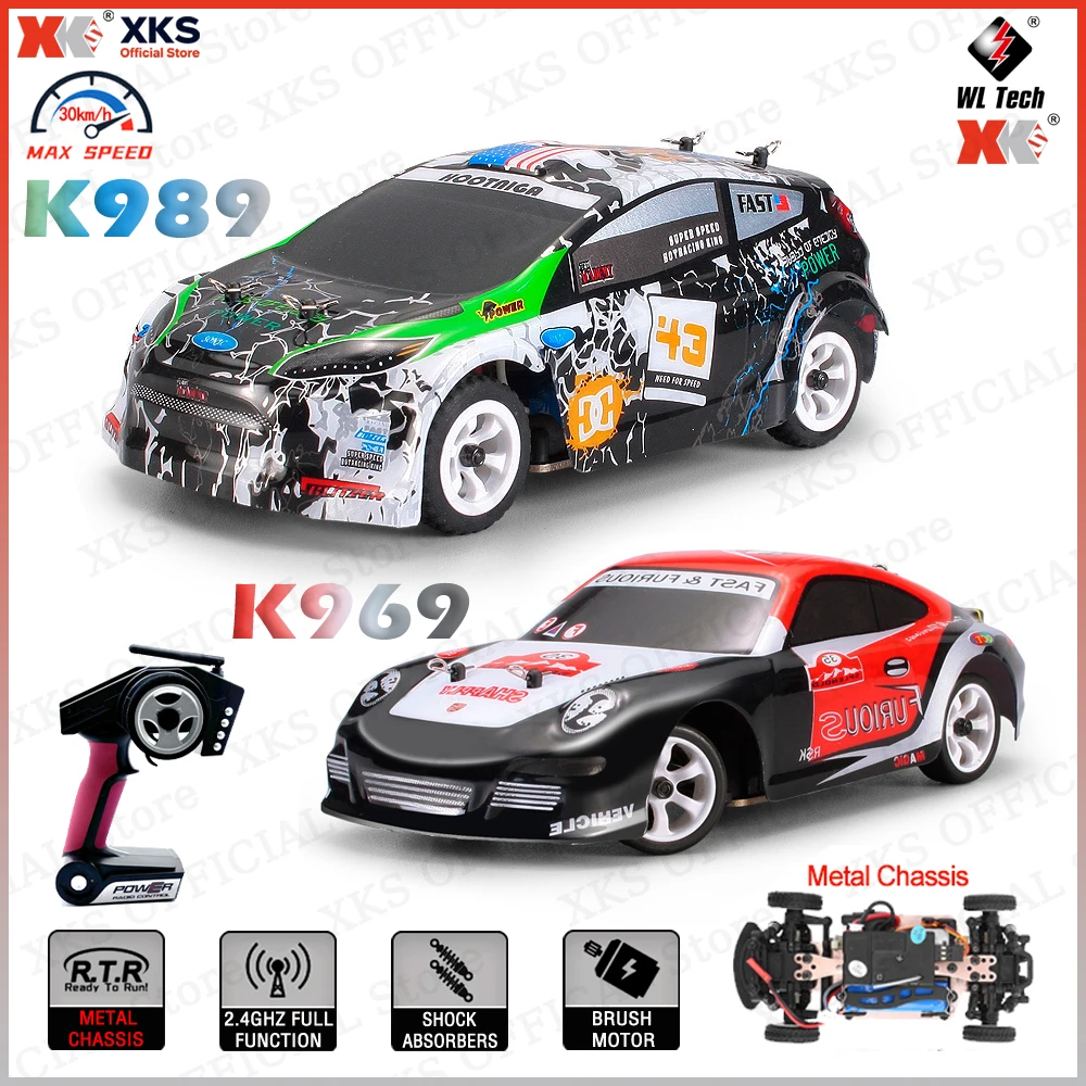1/28 WLtoys RWD drift RCカー　K969 WLTOYS K969 1:28 2.4G 4WD RC Car Alloy Brushed Remote