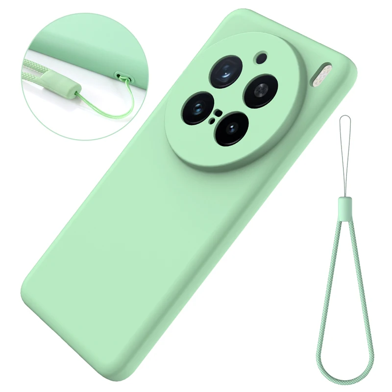 Soft Premium Liquid Silicone Case with Flocking Interior and Strap - Enhanced Protection and Style