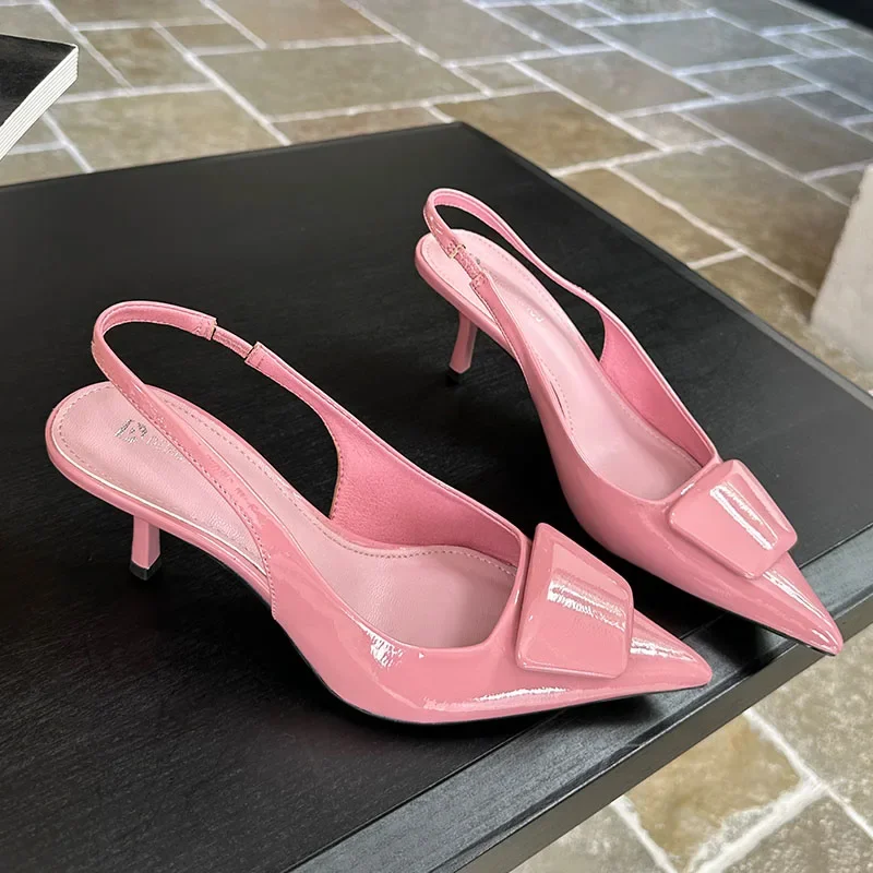 Fashion Design Pointed Toe Slingbacks High Heels Female Elegant Party Dress Wedding Shoes Brand Sandals Women Zapatos De Mujer