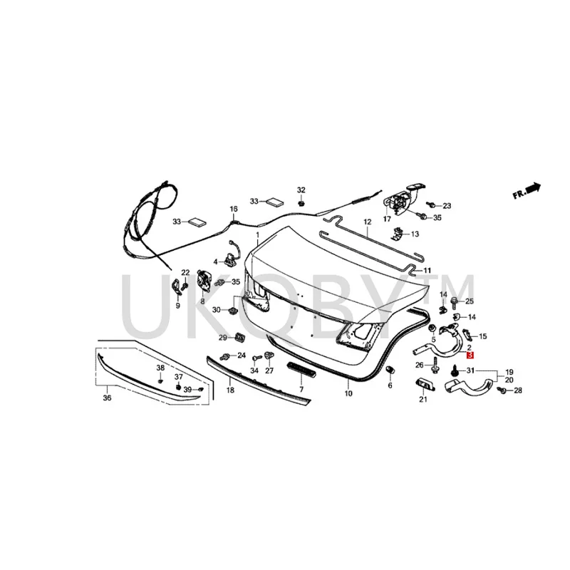 68610T2JH00ZZ 68660T2JH00ZZ Suitable for Ho nd a Accord Luggage compartment lid hinge Tail cover hinge