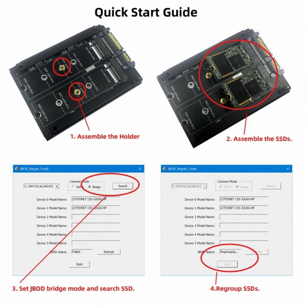 SATA M.2 RAID 어댑터 B+M 키 듀얼 M.2 NGFF - 2.5인치 SATA SSD RAID 콤보 HDD 하드 드라이브 인클로저 블랙 메탈 케이스