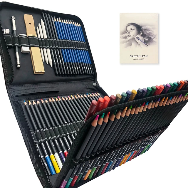 96 Drawing Sketching Kit Set - Pro Art Supplies with Sketchbook &  Watercolor Paper - Include Tutorial,Watercolor,Graphite Pencil - AliExpress