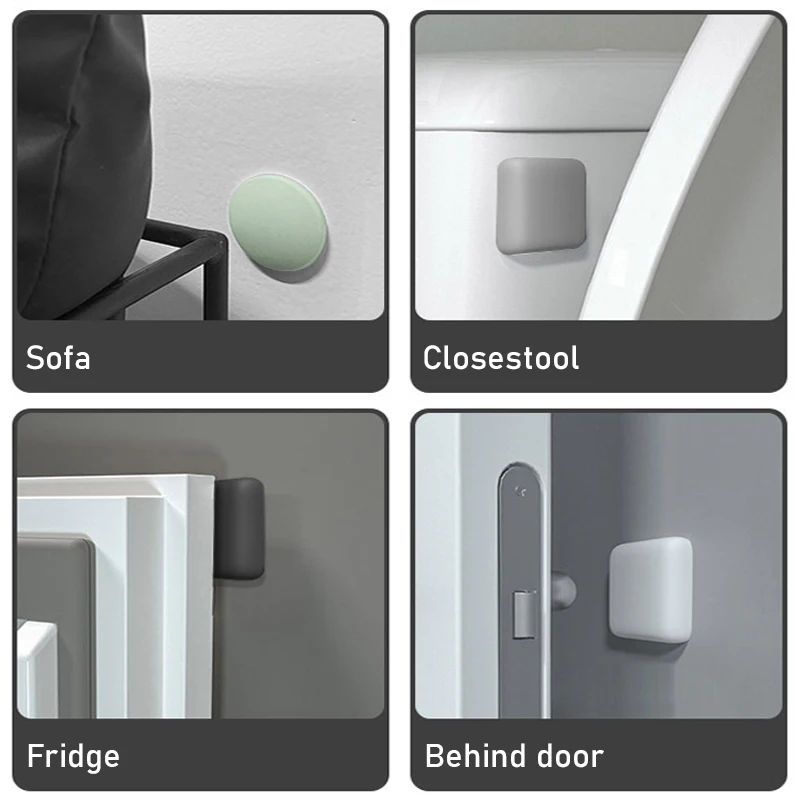 Silicone Door Stoppers 1/5pcs Door Stopper Handle Bumpers Silicone Self Adhesive Mute Anti-Shock Protection Porte Pad Home Decoration Wall Protection