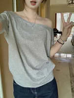 T-shirts femmes solide Simple été décontracté Cleanfit à manches courtes tout-match jeunes filles Streetwear Y2k haut vêtements esthétiques Ins 1