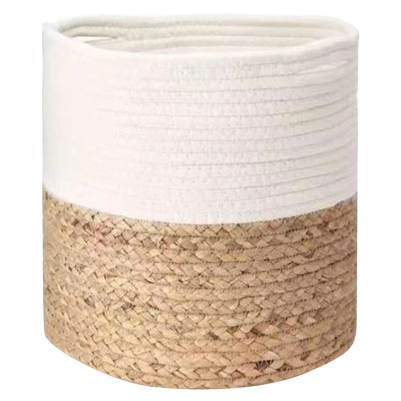 

Соломенная корзина для хранения ручной работы, комнатный цветочный горшок из ротанга, горшок для украшения дома, гостиной, корзина для цветов