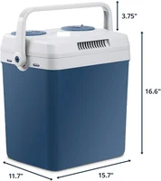 Refroidisseur et réchauffeur électrique avec poignée, réfrigérateur thermoélectrique Portable de 24 L pour véhicules et camions, cordon d'alimentation domestique 110V AC 5