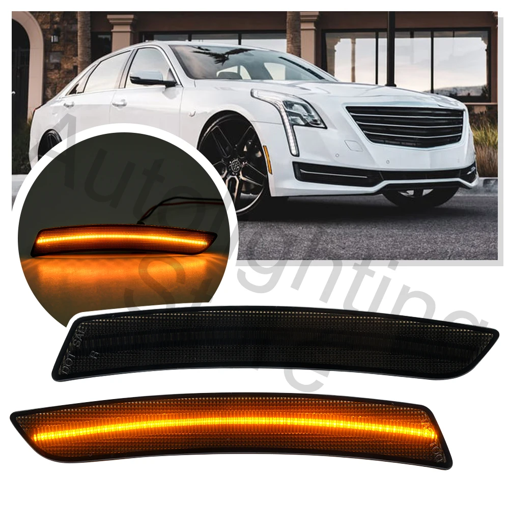 

2PCS Amber LED Front Bumper Side Marker Light Lamp for Cadillac CT6 2016 2017 2018 2019 2020 CT6-V 2019 2020 turn singal light